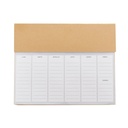 Planeador semanal promocional de cartón y plástico 24.6 x 19.8 cm con bolígrafo y clips – BT-ARO-0026