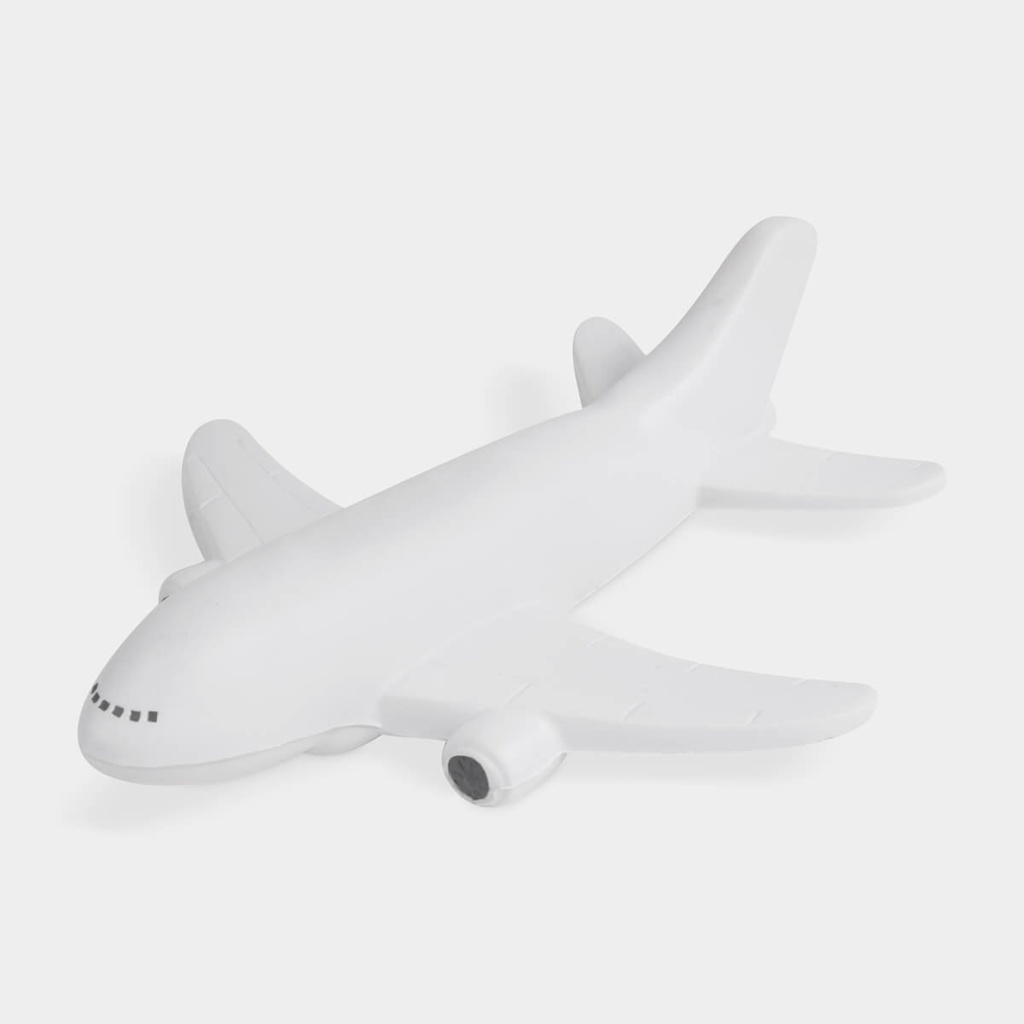 Figura antiestrés promocional de poliuretano de 13 x 4 x 14.3 cm con forma de aeronave – BT-ANT-0024