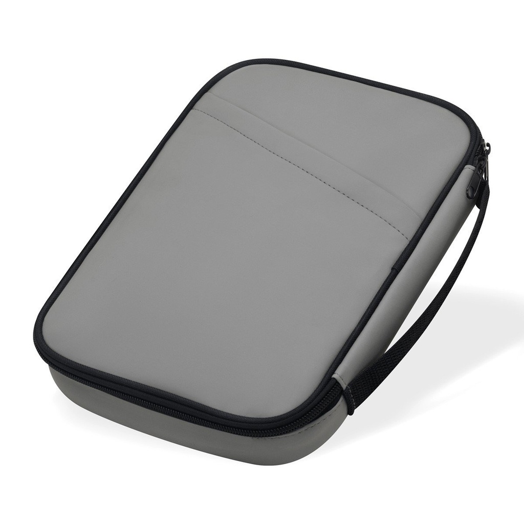 Estuche promocional de curpiel con bolsillo frontal y compartimentos de malla – BT-ACS-0003
