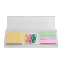 Set de escritorio promocional de plástico con regla de 13 cm y notas adheribles – BT-ARO-0051