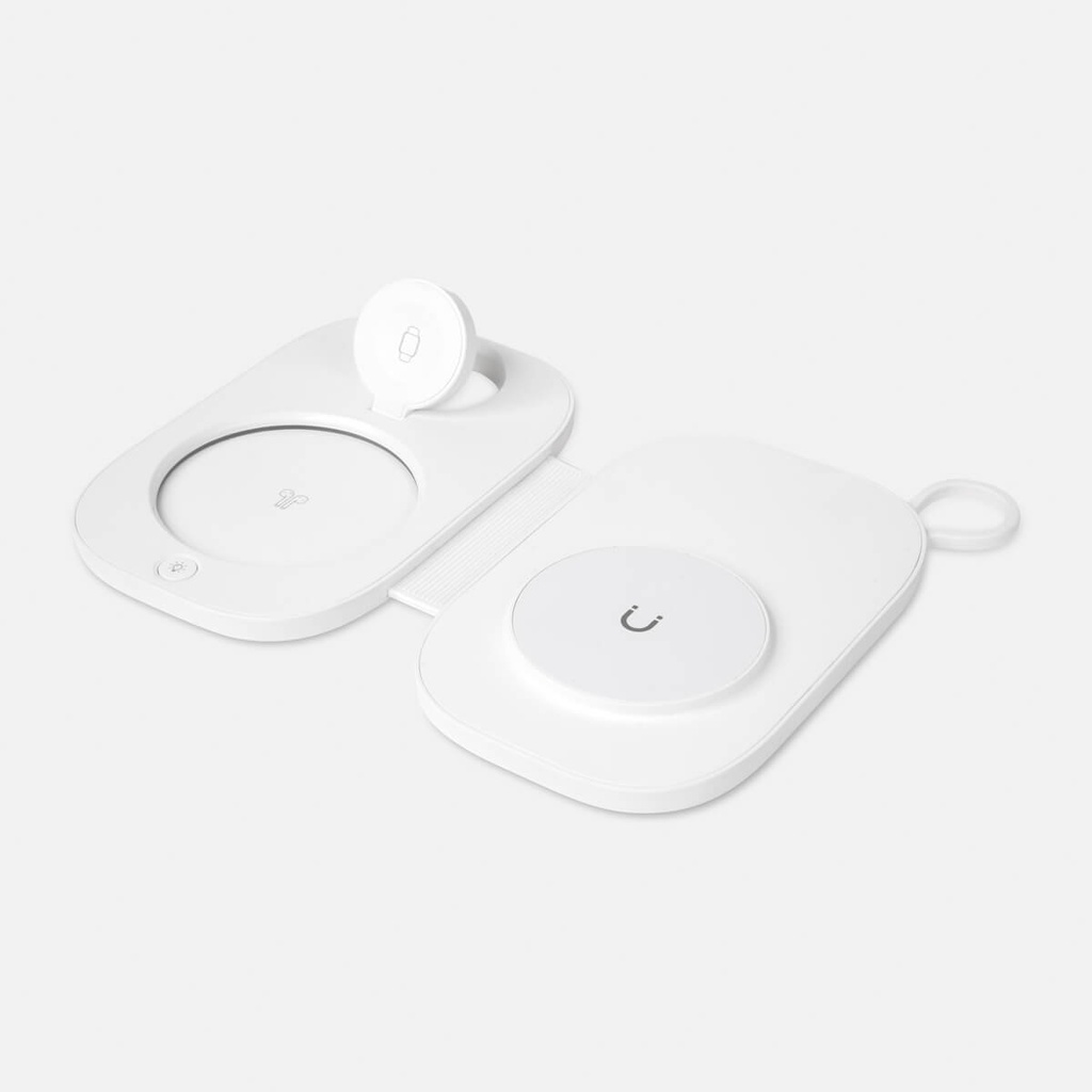 Estación de carga promocional de plástico 15 W con asa de silicón y diseño plegable – BT-ACS-0072