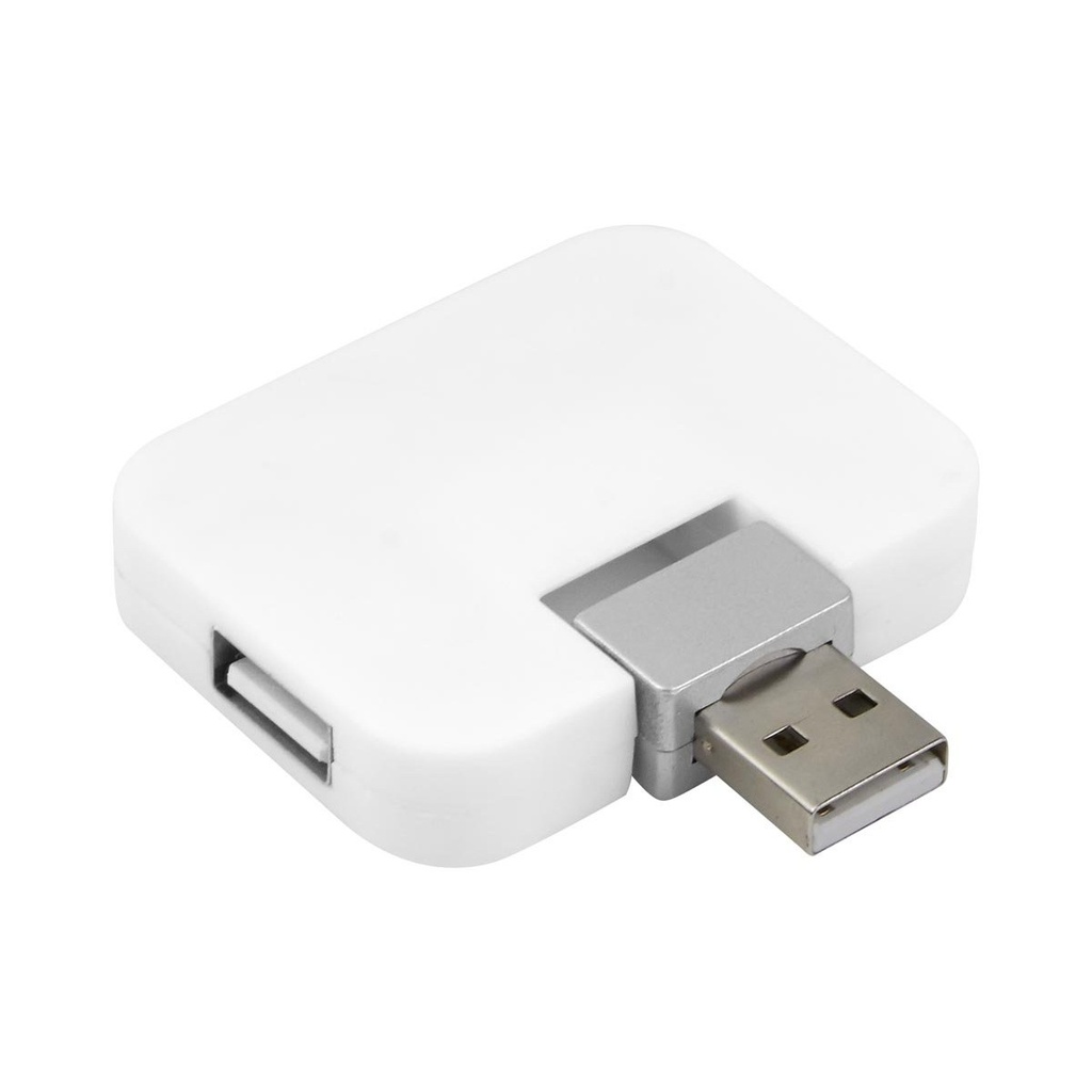 Hub USB promocional de plástico 5.1 x 4 cm con 4 conexiones USB 2.0 – BT-ACC-0005