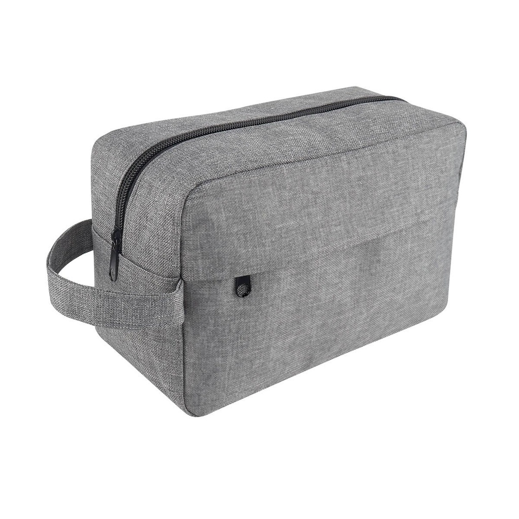 Estuche de viaje promocional de poliéster con asa y bolsa frontal – BT-ARV-0033