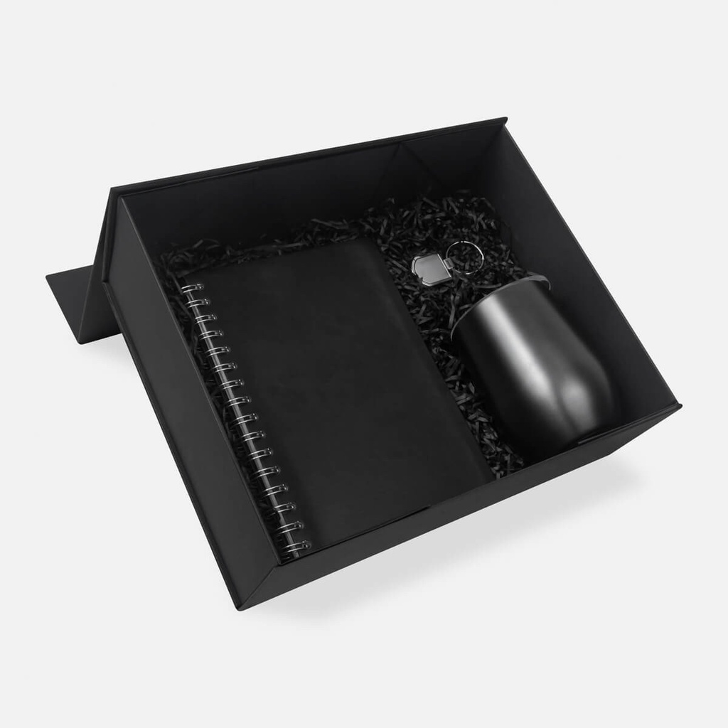 Set promocional de acero inoxidable con termo de 350 ml y libreta de 70 hojas – BT-ARO-0058
