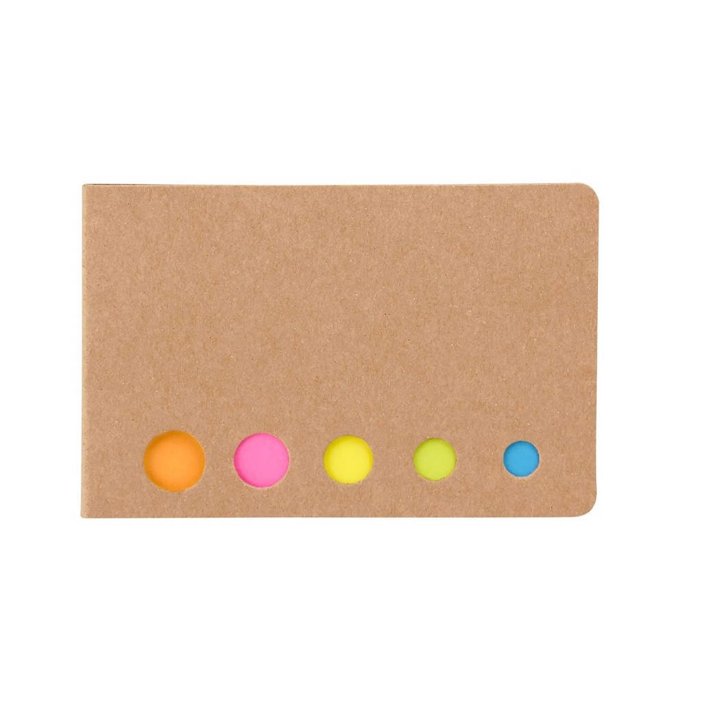 Dispensador promocional de cartón y papel con banderillas adheribles de colores – BT-ARO-0014