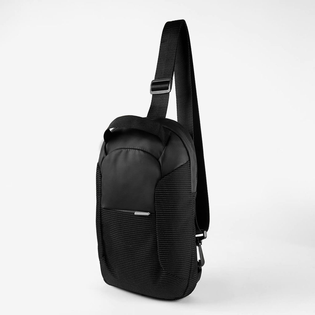 Mochila crossbody promocional de curpiel y poliéster con respaldo acolchado – BT-ARV-0062