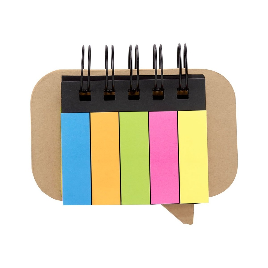 Organizador promocional de cartón y papel con espiral metálico doble y banderillas adheribles – BT-ARO-0020