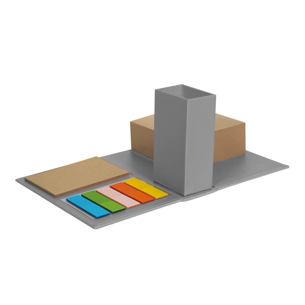 Organizador de escritorio promocional de cartón 12.5 x 8.7 cm con porta lápices plegable – BT-ARO-0033