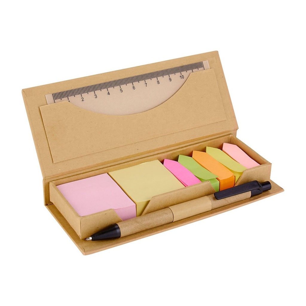 Organizador promocional de cartón, papel y plástico con regla y bolígrafo ecológico – BT-ARO-0021