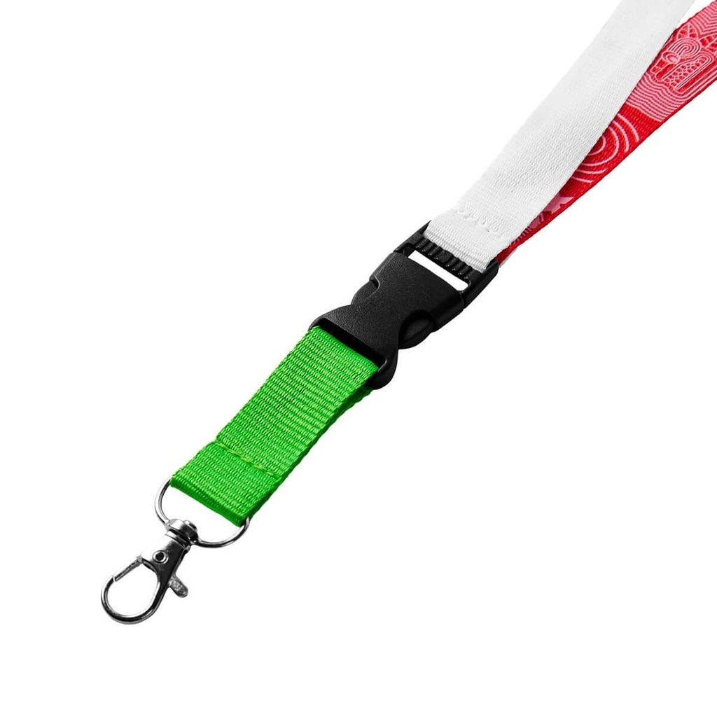 Cordón para gafete promocional de poliéster y plástico con broche de seguridad y clip desmontable – BT-ARO-0066