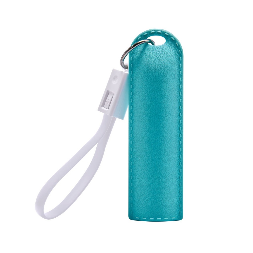 Batería portátil promocional de plástico 2,600 mAh con acabado tipo piel – BT-ACS-0050