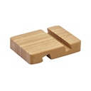 Base promocional de bambú para smartphone y tablet con dos ranuras de distinto grosor – BT-ACS-0022