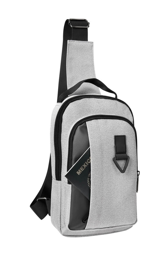 Mochila cruzada promocional de poliéster con aditamento para llaves – BT-ARV-0050
