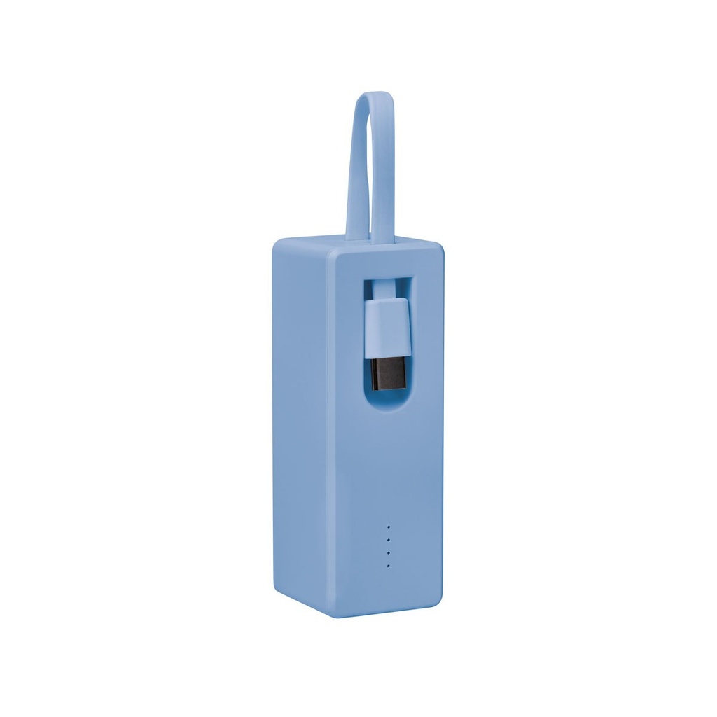 Batería portátil promocional de plástico 6,000 mAh con cable tipo C integrado – BT-ACS-0051
