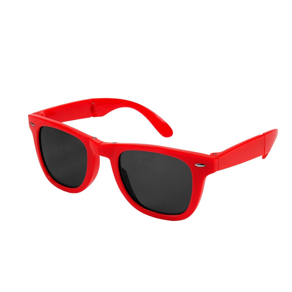 Gafas de sol promocionales de plástico con diseño abatible y bolsa con jareta – BT-ARV-0024