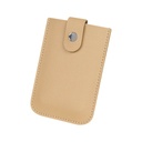 Porta tarjetas promocional de curpiel y PVC 7.5 x 12 cm con interior deslizable y broche de seguridad – BT-ARO-0038