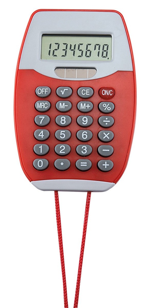 Equipo de cálculo promocional de plástico con cordón y batería solar – BT-ARO-0007
