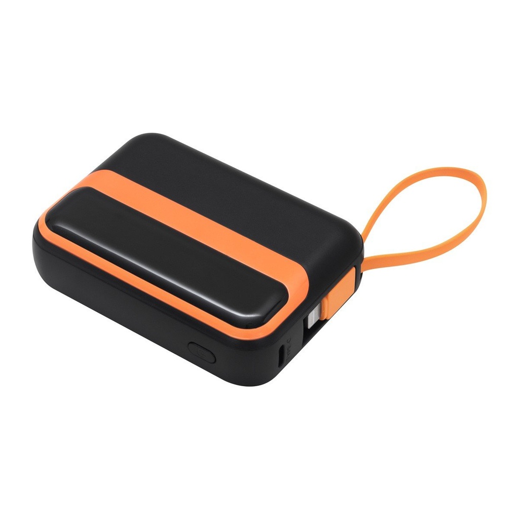 Batería portátil promocional de plástico 9,000 mAh con cables integrados lightning y tipo C – BT-ACS-0061