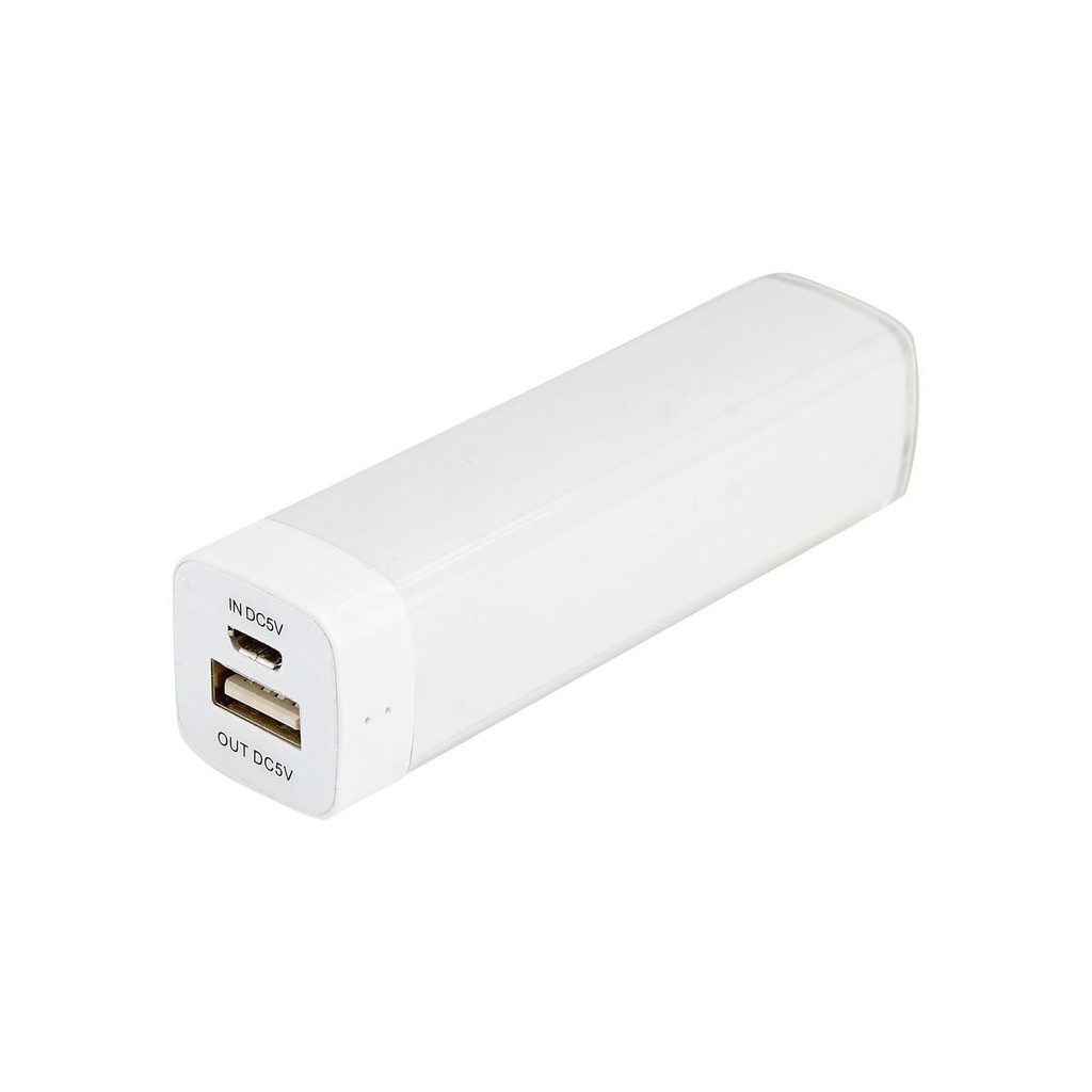 Batería portátil promocional de plástico 2,600 mAh con cable cargador multiconector – BT-ACS-0038