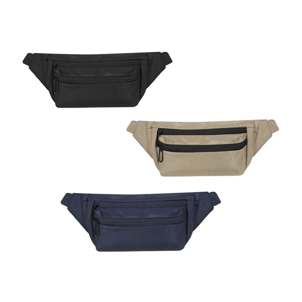 Riñonera promocional de nylon y poliéster de 33.5 x 14 cm con dos compartimentos frontales – BT-ARV-0065