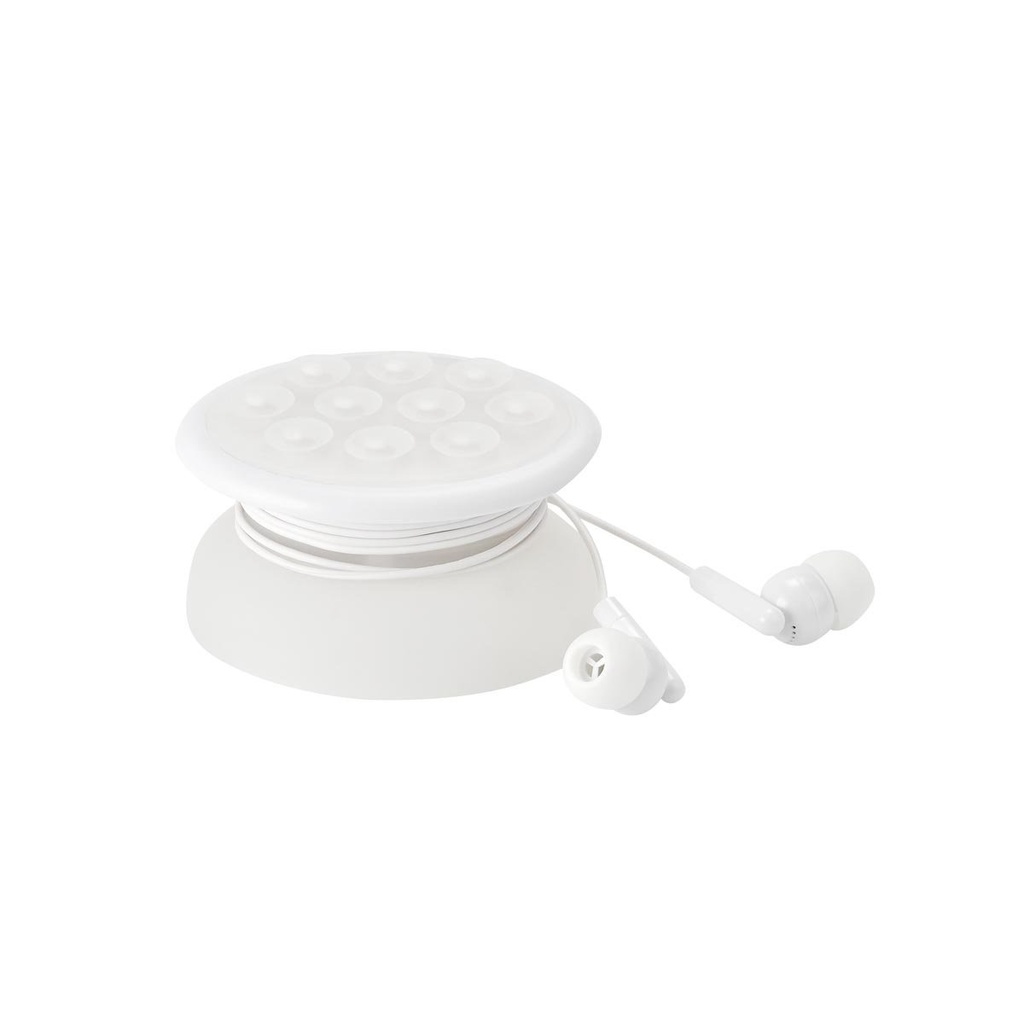 Audífonos promocionales enrollables de plástico y silicón con base de ventosa – BT-AUD-0011