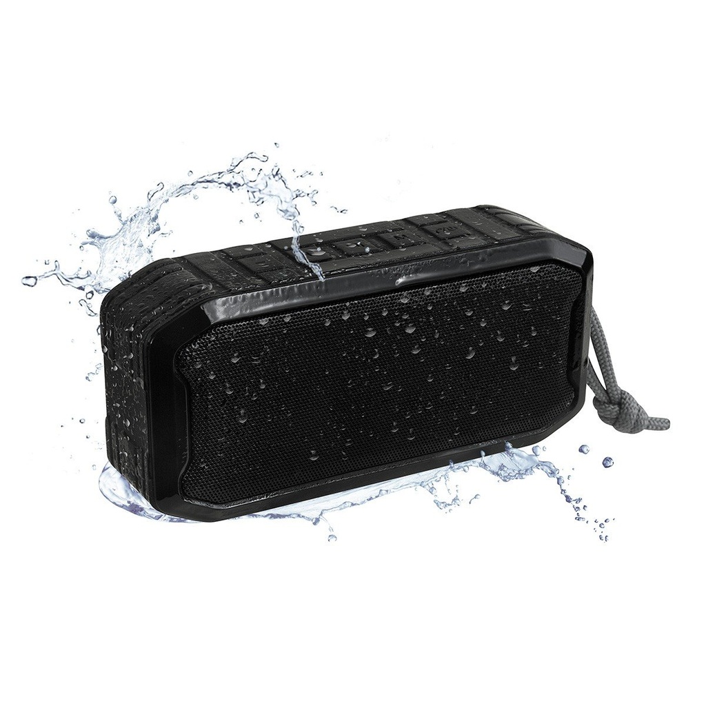 Bocina promocional de plástico 1,200 mAh con certificación IPX7 y radio FM – BT-AUD-0037
