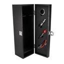 Set para vinos promocional de madera y metal con sacacorchos y estuche para botella – BT-BAR-0001