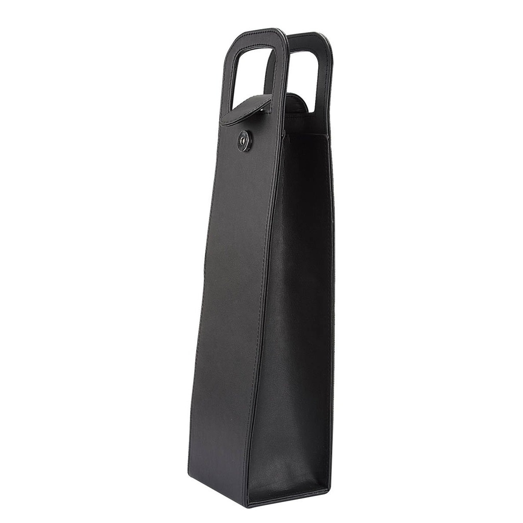 Bolsa para botella de vino promocional de curpiel con asas y broche imantado – BT-BAR-0003