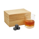 Set promocional para licores de vidrio y madera de 280 ml con enfriadores de piedra – BT-BAR-0026