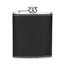 Set de petaca y vasos promocional de acero inoxidable y curpiel con tapa de rosca – BT-BAR-0005