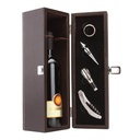 Set para vinos promocional de curpiel con sacacorchos y estuche – BT-BAR-0006