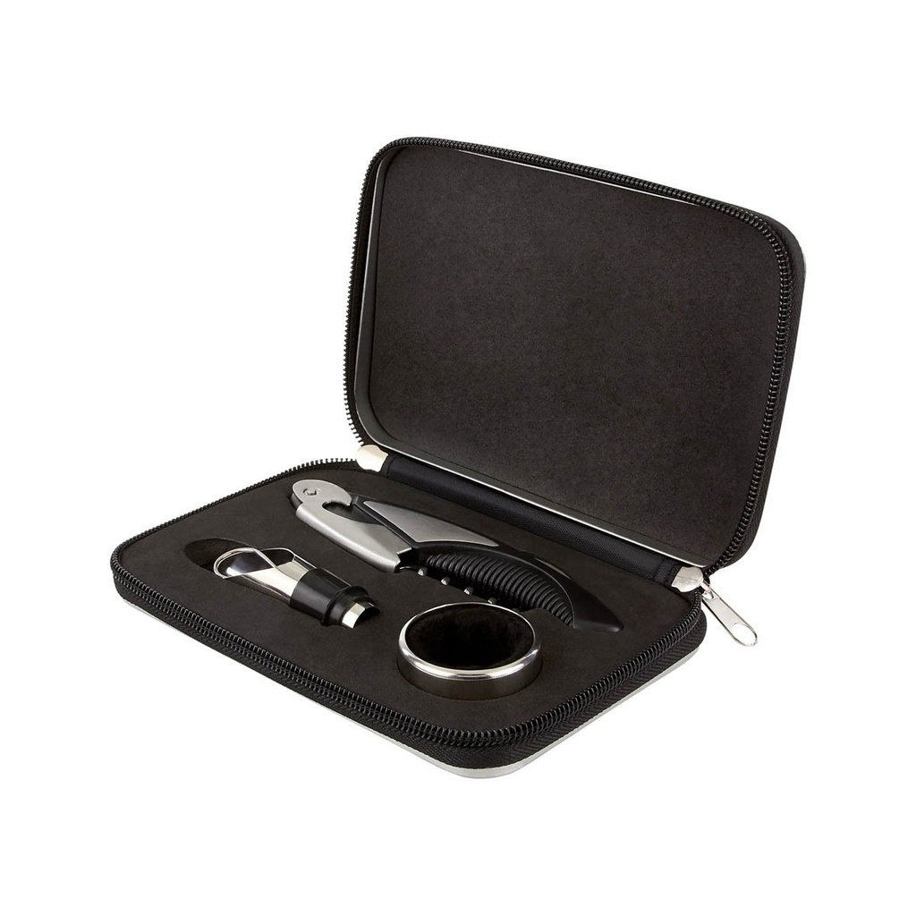 Set para vinos promocional de metal con sacacorchos y destapador – BT-BAR-0008