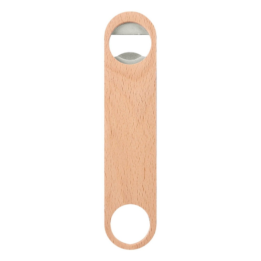 Destapador promocional de madera de haya y metal con argolla para colgar – BT-BAR-0010