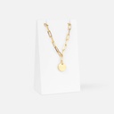 Brazalete promocional de latón con chapa de oro de 16 cm y dije circular – BT-BEL-0068