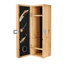 Set promocional para vinos de bambú y metal con sacacorchos y tapón – BT-BAR-0014