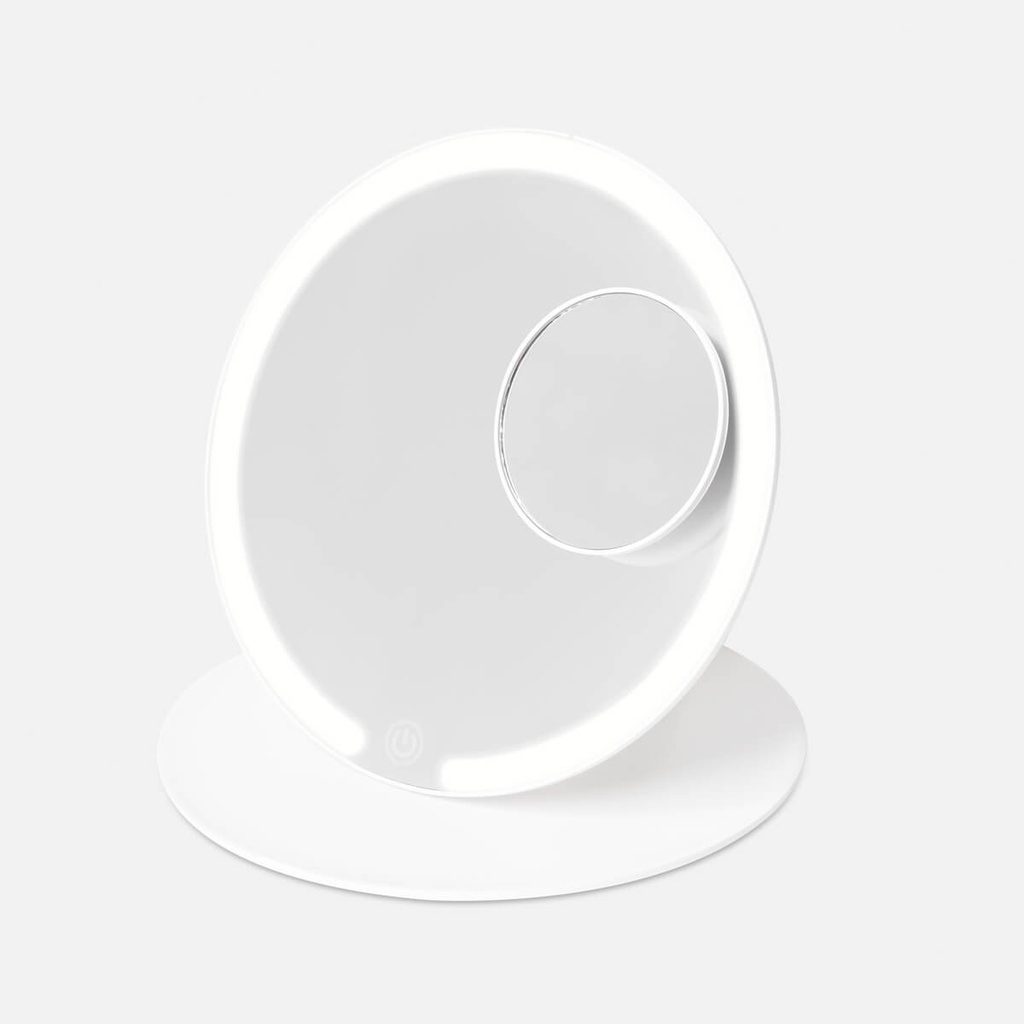 Espejo plegable promocional de plástico con luz LED y aumento 5x – BT-BEL-0048
