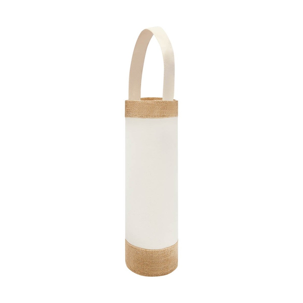 Bolsa portavinos de yute y algodón con asa y base circular – BT-BAR-0015