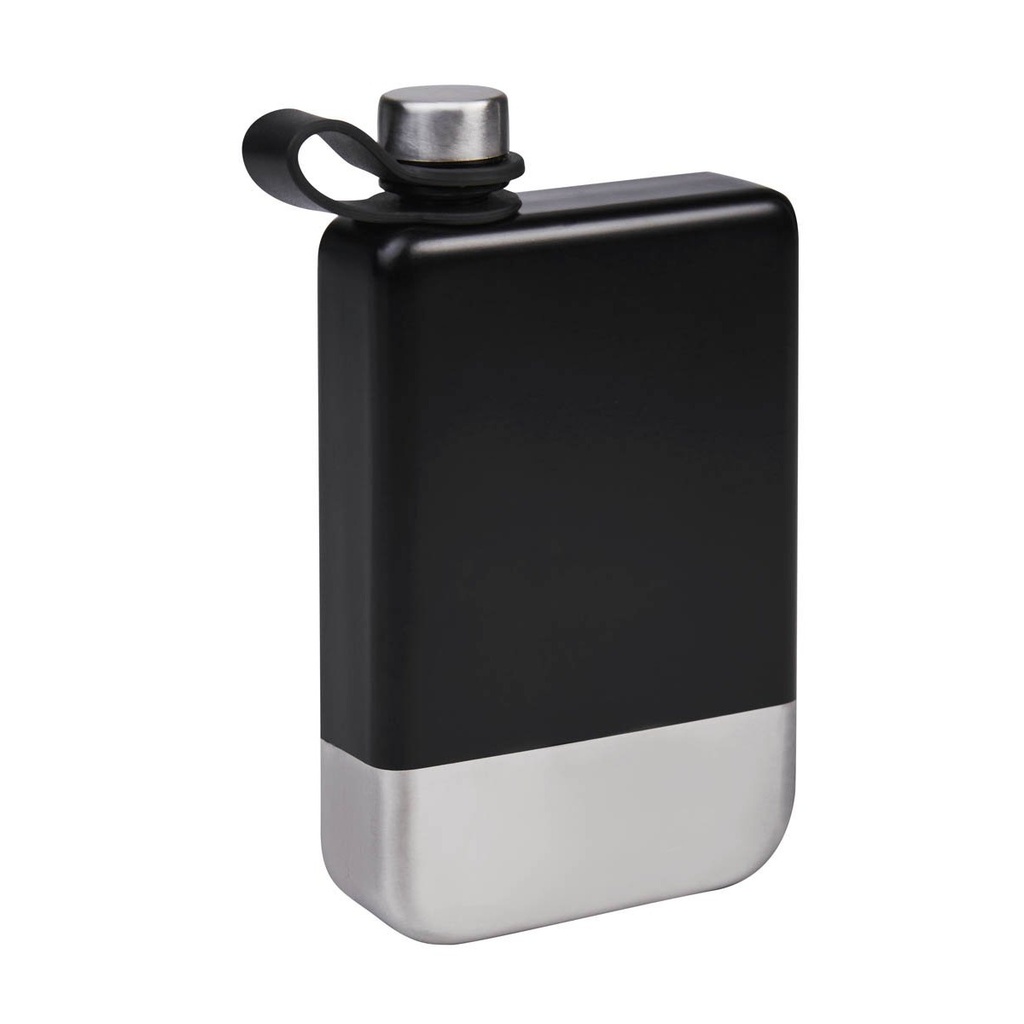 Petaca promocional de acero inoxidable 237 ml con asa de silicón – BT-BAR-0017