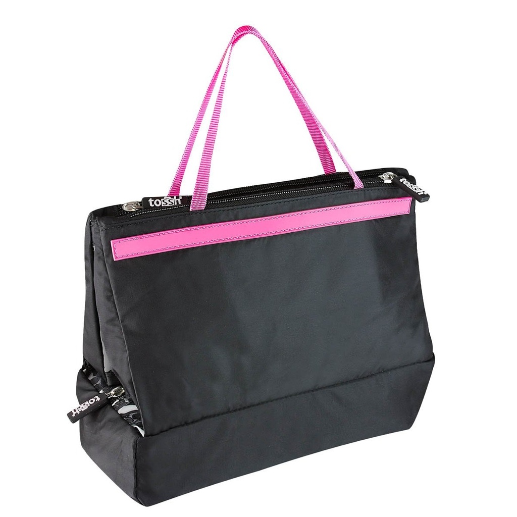 Cosmetiquera promocional de poliéster 25 x 17 x 5 cm con 3 compartimentos y cierre – BT-BEL-0001