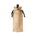 Bolsa portavinos de yute no laminado con jareta de listón – BT-BAR-0021