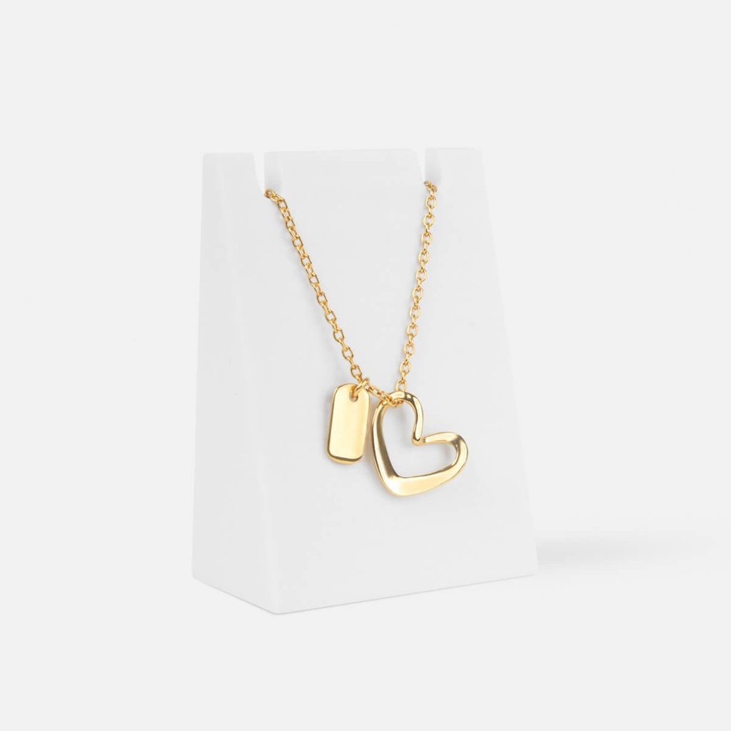 Cadena promocional de latón con chapa de oro de 45 cm y dije en forma de corazón – BT-BEL-0065
