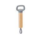 Destapador promocional de bambú y acero inoxidable con mango ergonómico y asa de silicón – BT-BAR-0023