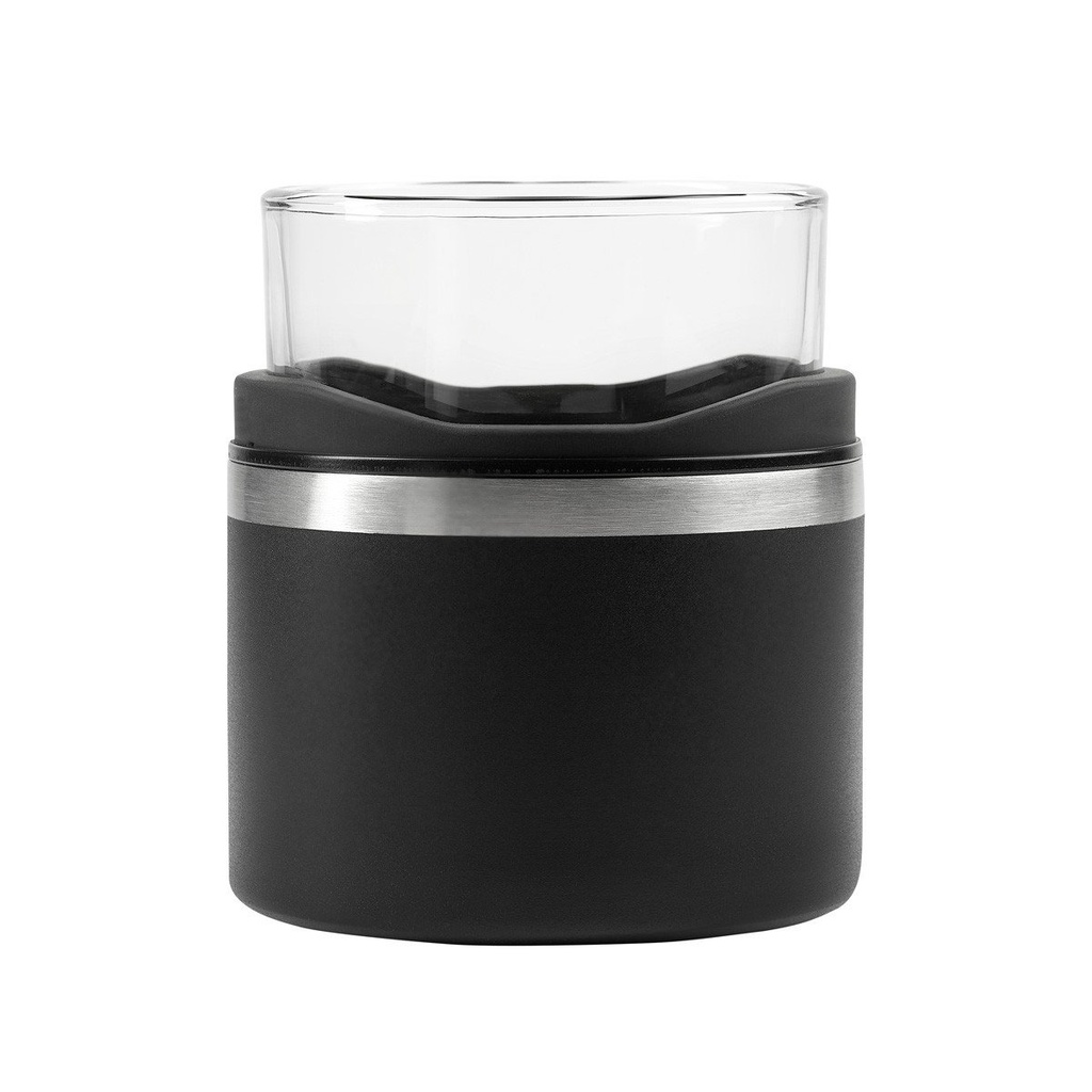 Vaso promocional para whisky de vidrio de 300 ml con porta vaso de doble pared – BT-BAR-0034