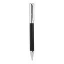 Bolígrafo promocional de acero inoxidable y curpiel con mecanismo twist y estuche incluido – BT-BOM-0041