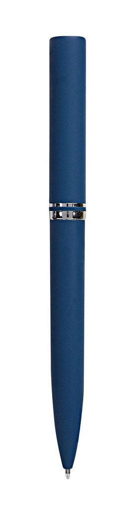 Bolígrafo promocional de acero inoxidable con acabado en goma y mecanismo twist – BT-BOM-0048