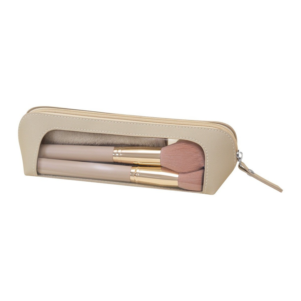 Set promocional de maquillaje de 7 piezas con estuche de curpiel y PVC – BT-BEL-0038
