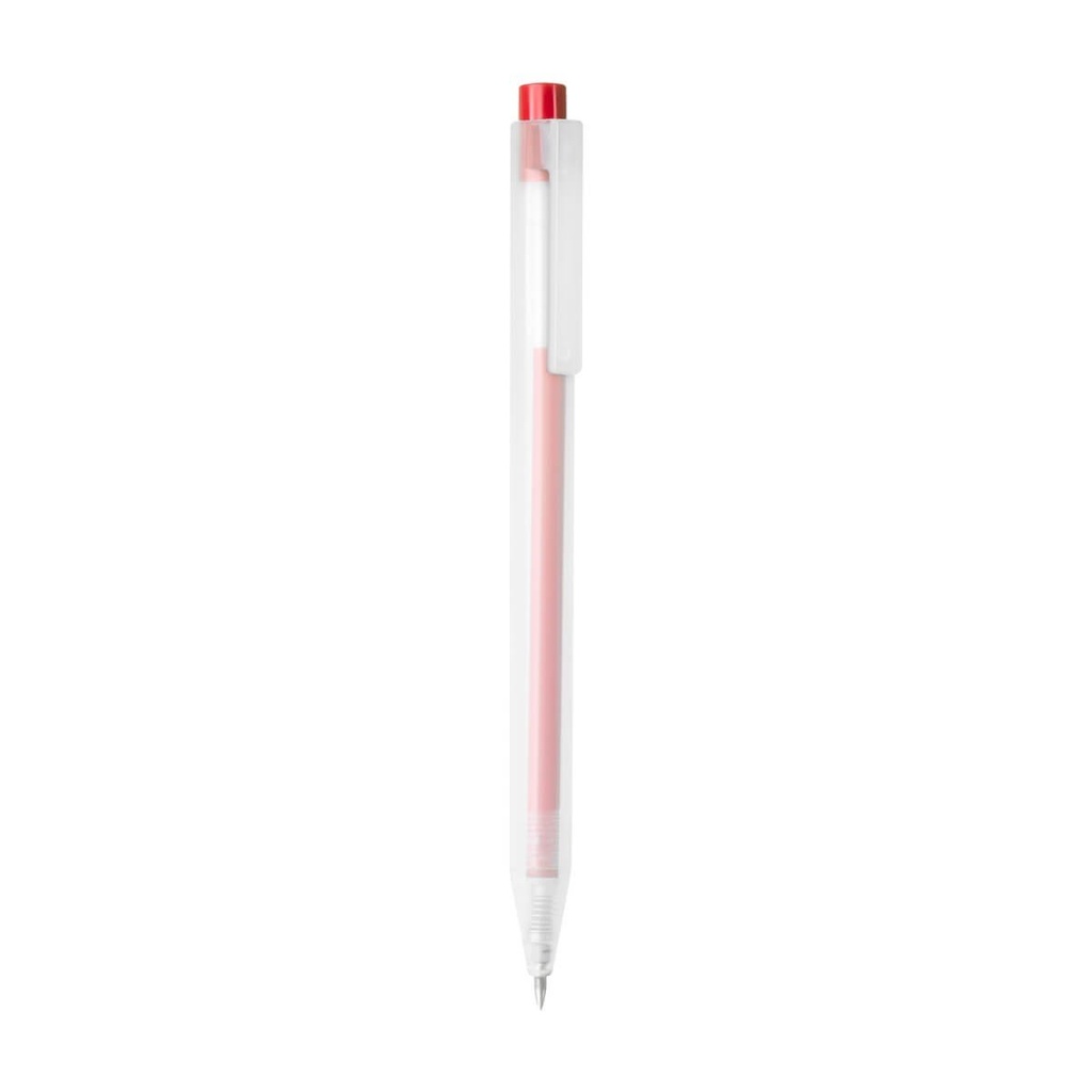 Bolígrafo promocional de plástico con tinta de gel y mecanismo pulsador – BT-BOP-0005