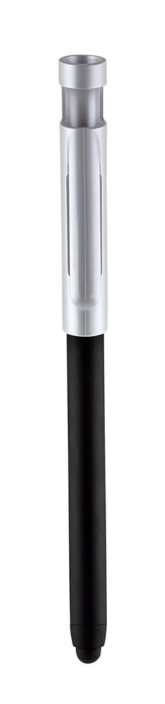 Bolígrafo promocional de plástico con punta táctil y base para celular – BT-BOF-0039