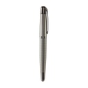 Bolígrafo promocional de acero inoxidable con tapón y punta roller ball – BT-BOM-0013