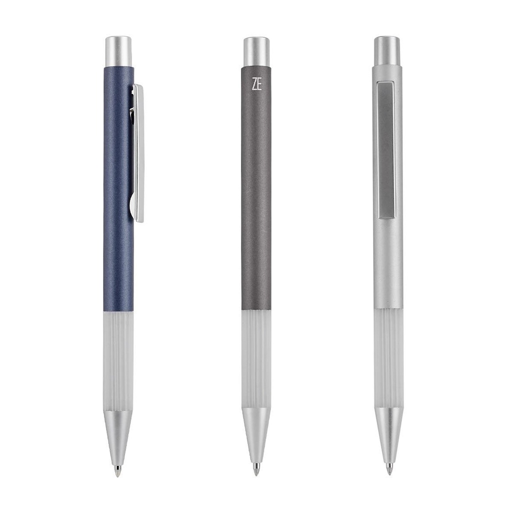 Bolígrafo promocional de aluminio con agarre antiderrapante – BT-BOM-0059